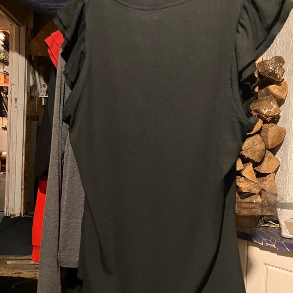 Prettygarden Elegant Black Ruffle Sleeve Top - Picture 2 of 3